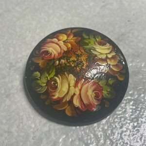 Vintage Russian Floral Brooch